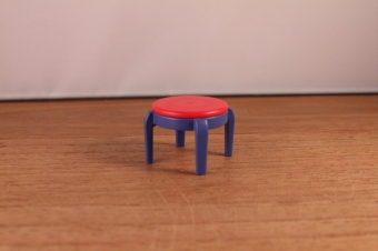 Playmobil blauw / rood krukje van o.a. set 3967