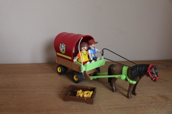 Playmobil pony met huifkar 5228