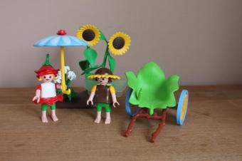 Playmobil elfjes met zonnenbloemen en kar 4197